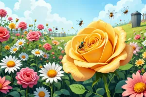 قصه کوتاه و جذاب ماجرای دو مگس در باغ گل ها