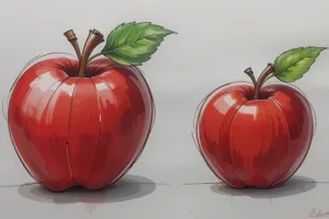 آموزش گام به گام نقاشی سیب فانتزی در 5 مرحله ساده
