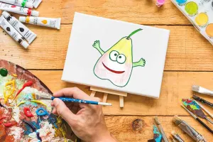 آموزش مرحله ای نقاشی گلابی کارتونی برای کودکان