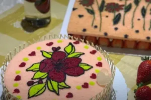 آموزش نقاشی روی کیک اسفنجی / ترنسفر روی کیک
