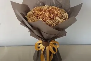 ساخت دسته گل کاغذی برای روز مادر / درست کردن دسته گل