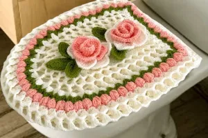 چگونه حمام و دستشویی خود را به زیبایی تزئین کنید / ایده قلاب بافی برای توالت فرنگی !