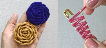 آموزش گلدوزی گل های طبیعی با نخ و سوزن