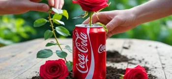 نحوه پرورش گل رز چیده شده با ۱ قوطی نوشابه