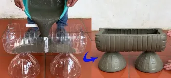 ایده سیمان و بطری پلاستیکی / ساخت دکوراسیون شیک برای باغ با بطری پلاستیکی