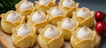 آموزش سریع طرز تهیه شیرینی غنچه گل برای پذیرایی شیک