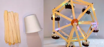 کاردستی با چوب بستنی / نحوه ساخت چرخ و فلک با چوب بستنی