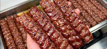 طرز تهیه کباب کوبیده بدون نیاز به منقل (کباب داشی) با راز رومال زعفرانی