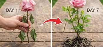 نحوه قلمه زدن و احیای شاخه گل رز پژمرده در ۷ روز