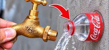 ترفند خلاقانه ساخت لوله کشی آب با بطری پلاستیکی
