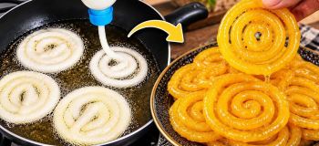 طرز تهیه زولبیا پوک و براق بازاری با بطری در ۱۰ دقیقه