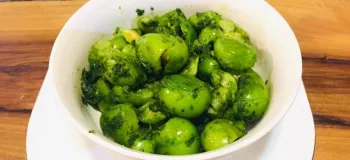 طرز تهیه هلی کتنی (گوجه سبز کوبیده) دسر خاص شمالی