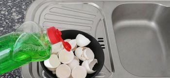 با پوست تخم مرغ، مایع ظرفشویی و اسفنج خانگی بسازید! (ترفندی شگفت انگیز)