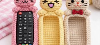 آموزش جای کنترل گربه ای با قلاب بافی؛ بامزه، کاربردی و کاملاً دست ساز!