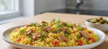 طرز تهیه پلو بندری با تن ماهی؛ یک غذای ساده و خوشمزه