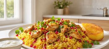 طرز تهیه انار پلو با مرغ؛ خوش رنگ، مجلسی و خوشمزه