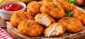طرز تهیه ناگت مرغ با نان باگت؛ ترد و خوشمزه مثل فست فودی ها!