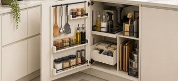 ایده های خلاقانه نظم دهنده روی درب کابینت؛ کاربردی و کم هزینه