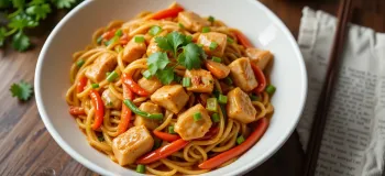طرز تهیه چامین مرغ با نودل/ غذای سریع و خوشمزه