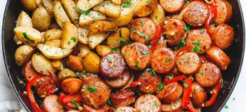 طرز تهیه خوراک سوسیس سیب زمینی سریع و خوشمزه
