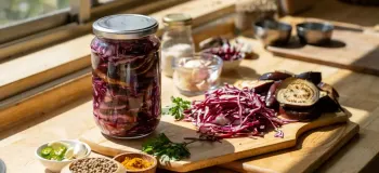 طرز تهیه ترشی بادمجان و کلم قرمز خوش رنگ و خوش طعم
