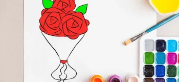 با چند خط منحنی ساده یک دسته گل فوق العاده زیبا بکش