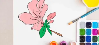 با چند خط ساده یک گل فوق العاده زیبا نقاشی کن