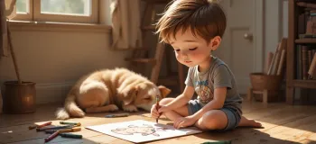 آموزش نقاشی سگ ساده برای کودکان