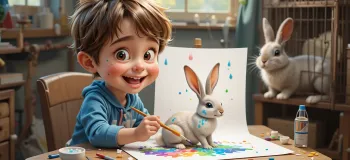 آموزش نقاشی خرگوش ناز و تپلی برای کودکان