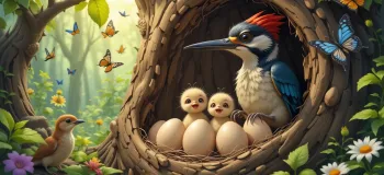 قصه کوتاه جوجه های دارکوب برای کودکان