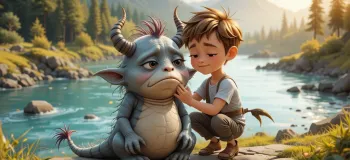 داستان کودکانه دیو کوچولوی مهربان و دوستی با حیوانات