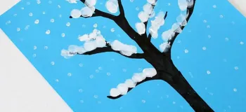 آموزش ساخت کاردستی درخت زمستانی برای کودکان