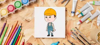 آموزش قدم به قدم نقاشی مهندس برای کودکان