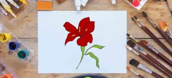 آموزش ساده کشیدن نقاشی گل لیلیوم برای کودکان