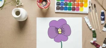 آموزش قدم به قدم نقاشی گل پانسی با تصویر