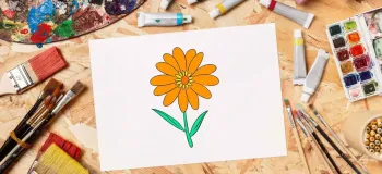 آموزش مرحله به مرحله نقاشی گل ساده برای کودکان