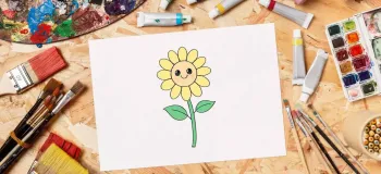 آموزش نقاشی گل بامزه برای کودکان