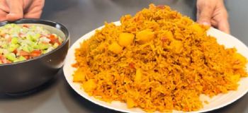 طرز تهیه استانبولی پلو خوشمزه با گوجه و سیب زمینی برای ۴ نفر