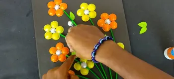 ساخت دکوری گل با بسته های قرص / با بسته های قرص دکوری بسازید