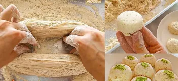 طرز تهیه پشمک حاج عبدالله فقط با کمی آرد و شکر!