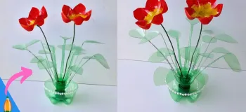 ساخت گل تزئینی با بطری های پلاستیکی!