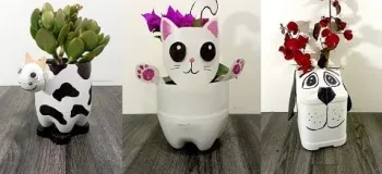 ۳ ایده خلاقانه برای ساخت گلدان حیوانات با بطری های پلاستیکی!