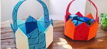 آموزش ساخت سبد کاغذی برای بسته بندی هدیه!