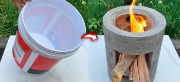آموزش ساخت اجاق گاز بدون دود با سیمان و سطل رنگ!
