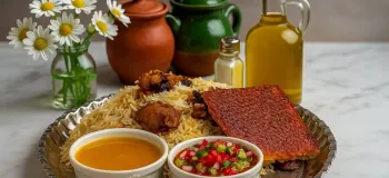 پلو گوشت همراه با قارچ کوهی دنبل / ترافل طعمی متفاوت و بسیار خوشمزه