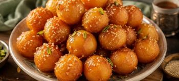 طرز تهیه لگیمات عربی؛ شیرینی لقیمات ترد و طلایی با شربت مخصوص، درست مثل شیرینی های جنوبی!