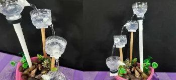 چگونه با استفاده از بطری پلاستیکی به راحتی در خانه یک فواره آبشار زیبا بسازیم!