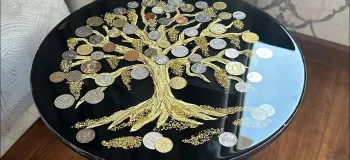 میز درخت پول شگفت انگیز / هنر رزین برای انرژی مثبت!