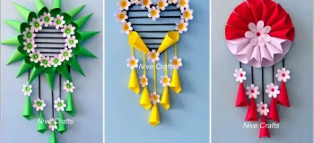 ۳ آویز دیواری گل منحصر به فرد / کاردستی سریع کاغذی برای دکوراسیون منزل، دیوارکوب آسان!