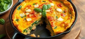 کوکوی مرغ و سبزی با لایه ترد پنیر؛ راز یک غذای طلایی، خوشمزه و متفاوت برای ناهار و شام!